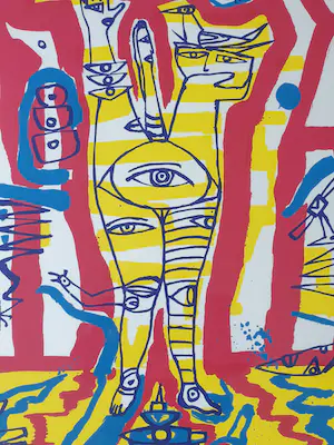 Jan Nieuwenhuijs - ( CoBrA lid ) , Compositie Zonder titel kopen? Bied vanaf 199!