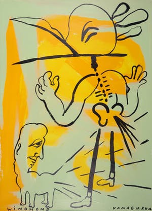 Kamagurka - Acryl op papier, Windhond kopen? Bied vanaf 300!