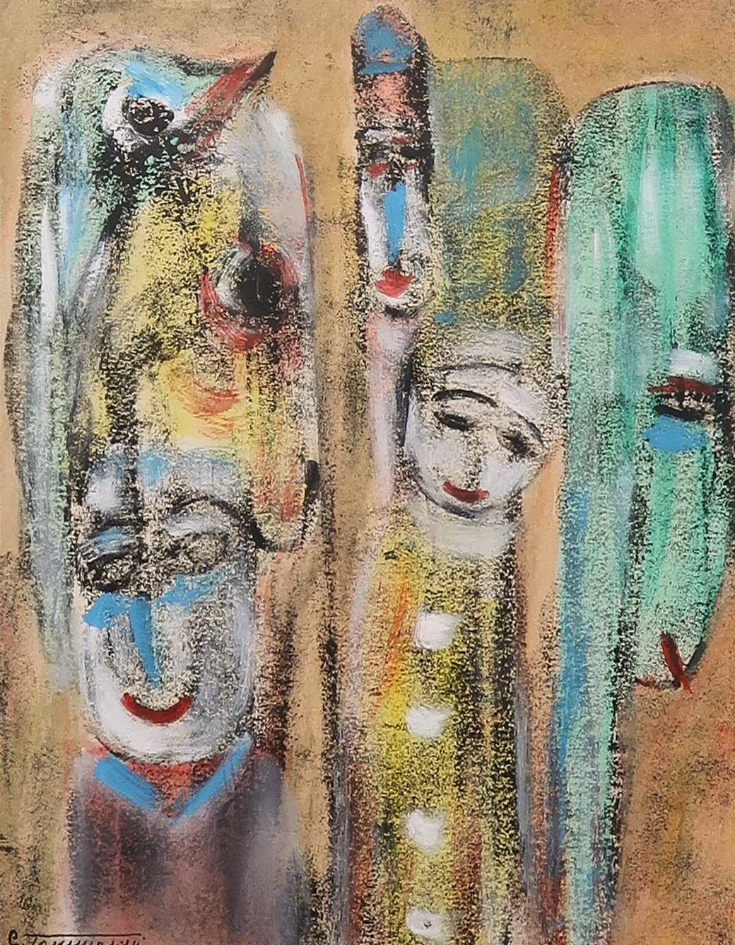 Niet of onleesbaar gesigneerd - Krijttekening, Zonder titel - Ingelijst kopen? Bied vanaf 1!