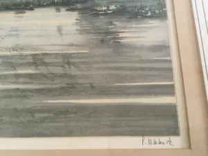 Roger Hebbelinck - Fraai ingelijste kleuren ets met Vlaams herfstlandschap kopen? Bied vanaf 40!