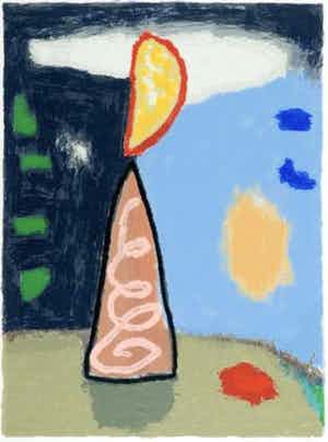 Harrie Gerritz - Zeefdruk, Feestelijk maanlicht - Ingelijst verkocht voor € 75!