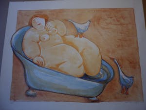 Ada Breedveld - Zeefdruk. Titel, "Visiting Time" . kopen? Bied vanaf 50!