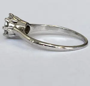 14 kt witgouden art deco solitair 1.14 crt verlovsring kopen? Bied vanaf 2000!