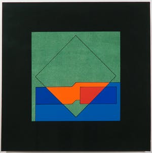 Guy Vandenbranden - Gouache, Geometrisch abstracte compositie - Ingelijst kopen? Bied vanaf 1000!