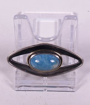 Zilveren broche met turquoise steen, eerste gehalte zilver. kopen? Bied vanaf 1!