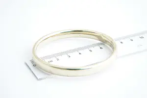 61- Zware en fraaie 14krt geel-gouden ovalen unisex "slaven" armband kopen? Bied vanaf 570!