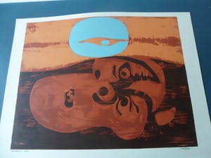 Leen Droppert - Zeefdruk, Titel, "Verschroeide aarde". kopen? Bied vanaf 10!