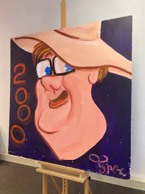 Raymond Koot - TYPEX : Acrylverf op board , Hansje Joustra (o.a. Oog & Blik) - 2000 kopen? Bied vanaf 250!