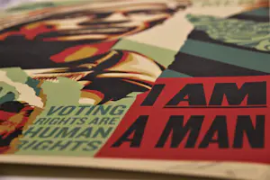 AcheterShepard Fairey - VOTING RIGHTS ARE HUMAN RIGHTS SIGNED OFFSET LITHOGRAPH? Enchérissez de 1!