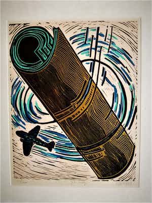 Hans Wap - Gesigneerde grote Zeefdruk "Jet-Mag" - Professioneel ingelijst. verkocht voor € 10!