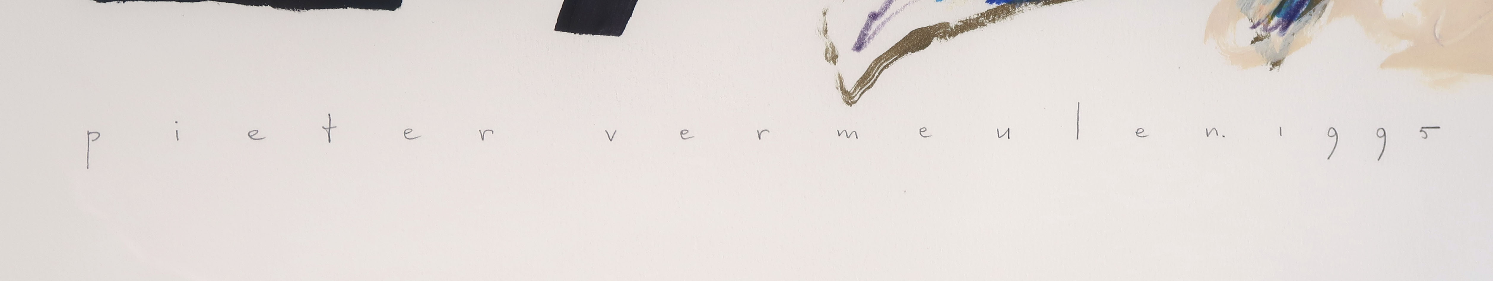 Pieter Vermeulen - Gemengde techniek op papier, Zonder titel - Ingelijst kopen? Bied vanaf 1!