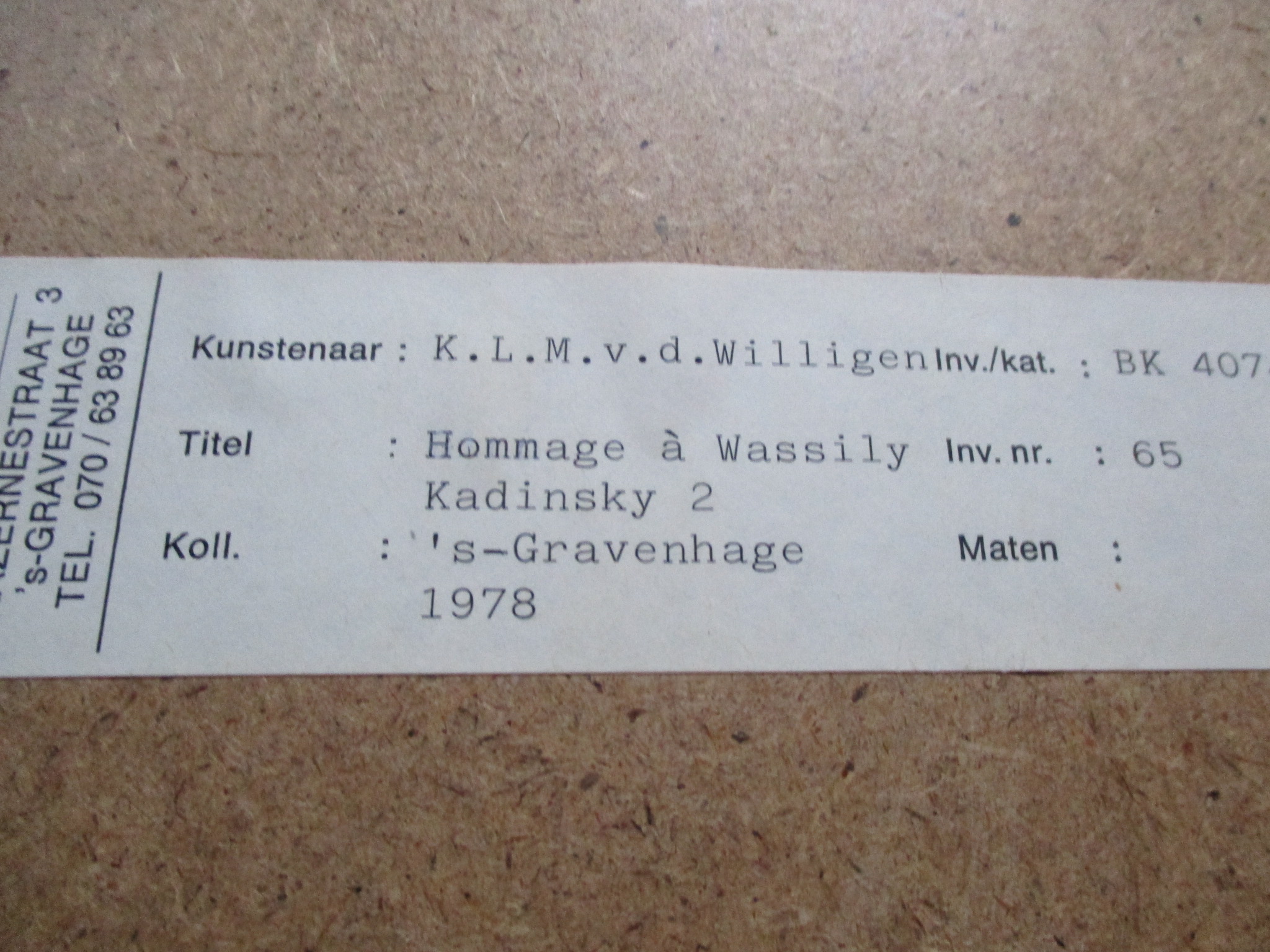 Kedi van der Willigen - Hommage à Wassily Kandinsky 2 kopen? Bied vanaf 45!