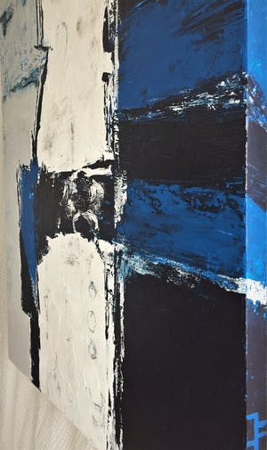 John Foppen - Composition In Blue Blue.........# K 05. XL . GROOT. kopen? Bied vanaf 189!
