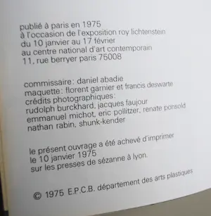 AcheterRoy Lichtenstein - Museumjournaal 1964, met afb. TIRE & Dessins sans Bande 1975? Enchérissez de 50!