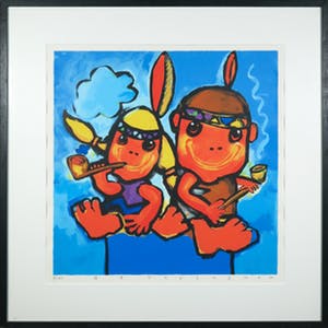 Ad Verstijnen - Zeefdruk, Indianenverhalen - Ingelijst kopen? Bied vanaf 50!