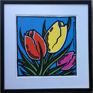 Buy Henk Schiffmacher - Tulpen | Lot van 2 zeefdrukken - ingelijst? Bid from 120!