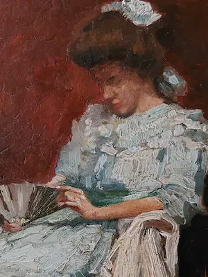 Petrus Marinus van Walcheren - ''jonge dame met waaier'' kopen? Bied vanaf 395!