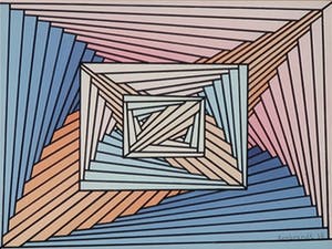 Niet of onleesbaar gesigneerd - Inkttekening, Geometrische compositie - Ingelijst kopen? Bied vanaf 1!