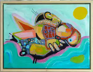Jasper Banen - Olieverf op linnen doek , De Verzamelaar – ingelijst , 33 x 43 cm - 2011 vendu pour 135€ !