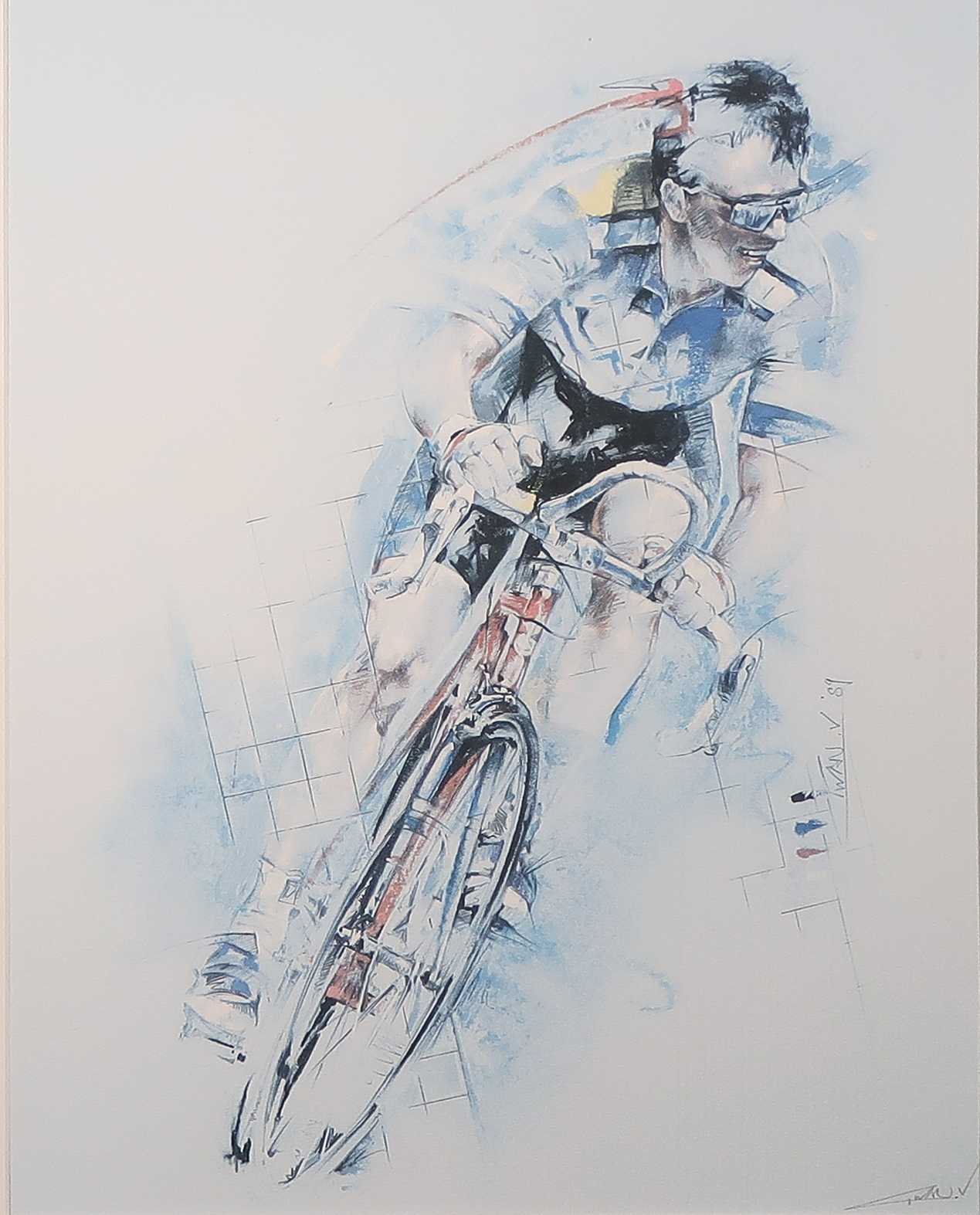 Twan van de Vorstenbosch - Offset, Wielrenner - Ingelijst kopen? Bied vanaf 1!