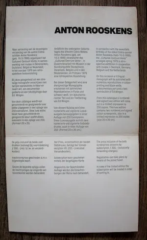 Anton Rooskens - Galerie Ariel 1972 (met litho), uitnodiging galerie Krikhaar (1973) kopen? Bied vanaf 125!
