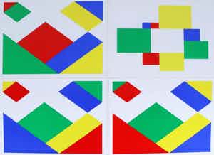 Bob Bonies - vier geometrische compositie's - lot van vier stuks verkocht voor € 275!