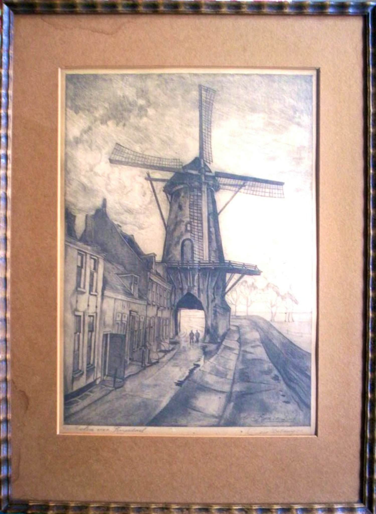 Buy Cees Bolding - (1897-1979.De Molen van Ruysdael '28.Prachtig, origineel ingelijst.? Bid from 95!