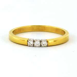 14k gouden ring bezet met briljant geslepen diamant 0,15 ct - F/G - VS/SI verkocht voor € 160!