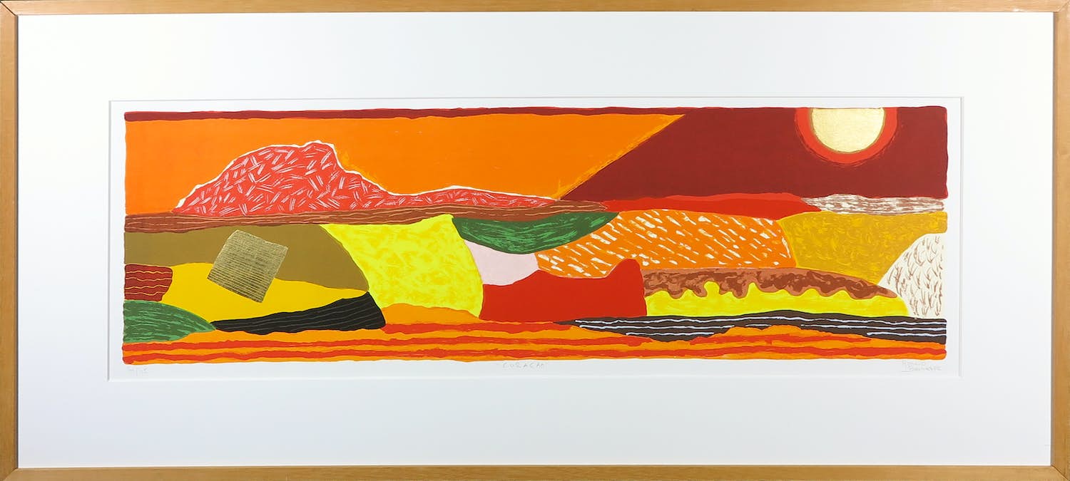 Ronald Boonacker - Zeefdruk, Curaçao - Ingelijst (Groot) verkocht voor € 1!