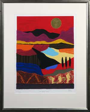 Ronald Boonacker - Zeefdruk, Via Appia, Italy - Ingelijst verkocht voor € 80!