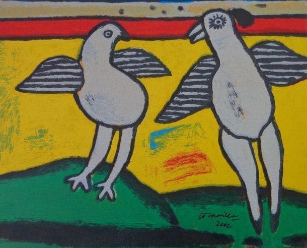 Corneille - Zeefdruk op Linnen - Gesigneerd - 2002 !!! verkocht voor € 265!