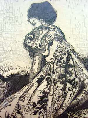 Johannes Graadt van Roggen - LEZEND MEISJE verkocht voor € 125!