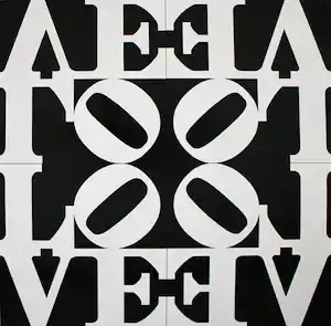 Robert Indiana - Love Rising / Black and White Love (For Martin Luther King )MuMok Wenen 2010 verkauft für € 85!
