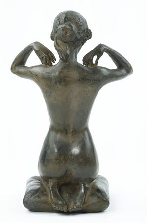 Pierre Chenet - Bronzen beeld van vrouwelijk naakt met halsketting kopen? Bied vanaf 295!