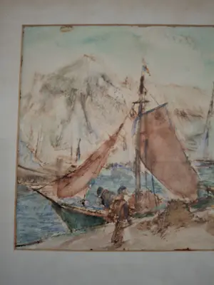 Hein Heertjes - Landschap met boten kopen? Bied vanaf 100!