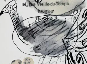 Corneille - Inkt en krijt op papier: Pauw in landschap - 1992 (nette lijst!) kopen? Bied vanaf 895!