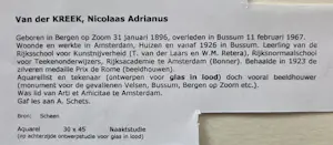 Nicolaas van der Kreek - Naakt. Staande vrouw. Achterzijde ontwerp tekening. kaufen? Bieten Sie von 99!