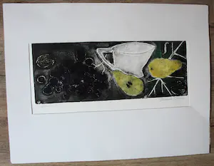 Jeanne Bieruma Oosting - Kleuren ets: "Druiven" kopen? Bied vanaf 450!