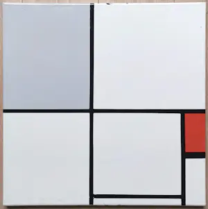 Piet Mondriaan - Composition C, with Gray and Red, emaille op metaal (unica) kopen? Bied vanaf 395!
