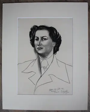 Charles Eyck - Houtskool tekening: naar een foto van een overleden vriendin kopen? Bied vanaf 199!