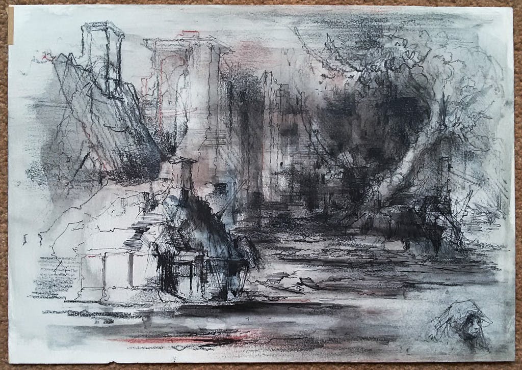 Dirkje Kuik - Nederzetting, tekening (laatste keer!) kopen? Bied vanaf 150!