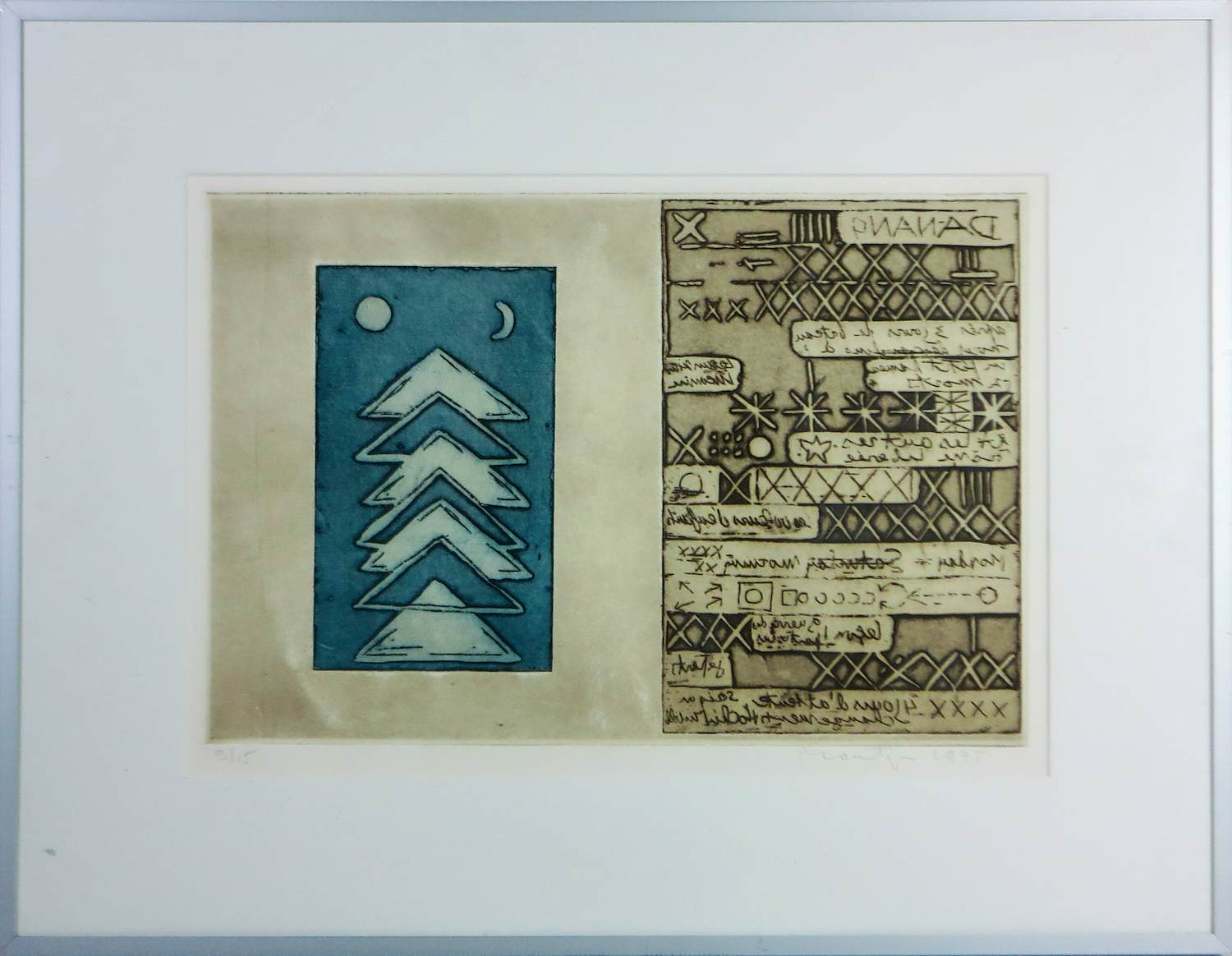 Jan Montyn - Ets, Vietnam Graffito - Ingelijst kopen? Bied vanaf 100!