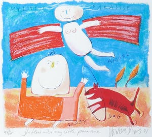 Wouter Stips - Zeefdruk, He flew into my little paradise - Ingelijst kopen? Bied vanaf 50!