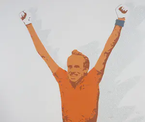 Tom Waakop Reijers - Zeefdruk, Showing his hapiness - Ingelijst kopen? Bied vanaf 50!