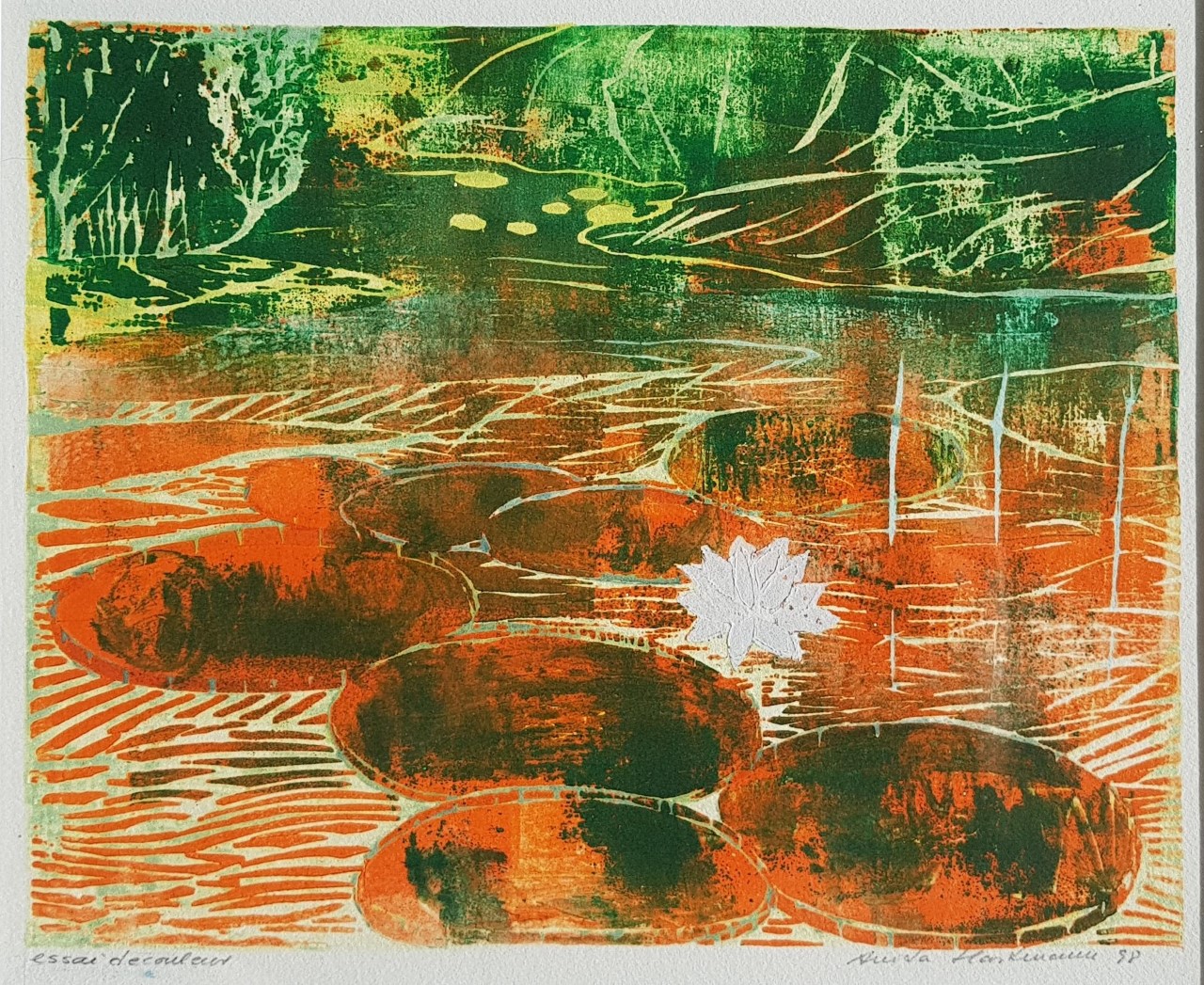 Niet of onleesbaar gesigneerd - houtsnede, 1998, incl lijst, ophangklaar kopen? Bied vanaf 1!