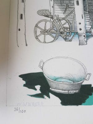 Nicolaas Wijnberg - Litho landschap uit1982 kopen? Bied vanaf 50!