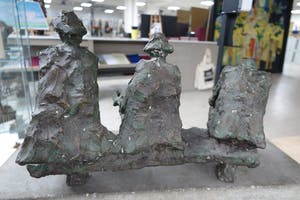 Jits Bakker - Mooi groot bronzen beeld, Op het bankje kopen? Bied vanaf 1800!