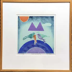 Ries Kleijnen - Ets aquatint, Een huis vol vogels, gesigneerd en ingelijst verkocht voor € 85!