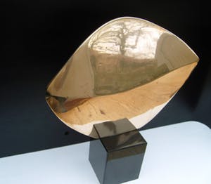 Brons (Onbekend) - asymmetrisch geometrische sculptuur 8,5 kg!! kopen? Bied vanaf 300!