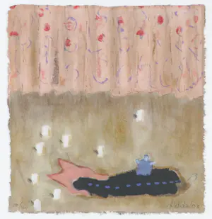 Liesbeth Rahder - Zeefdruk op geschept papier, Zonder titel - Ingelijst kopen? Bied vanaf 1!